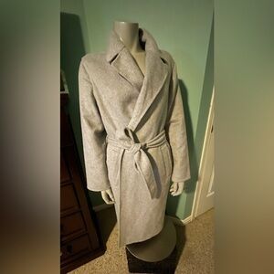 Abercrombie Wool Blend Elegant Gray Wrap Coat- Ladies Small